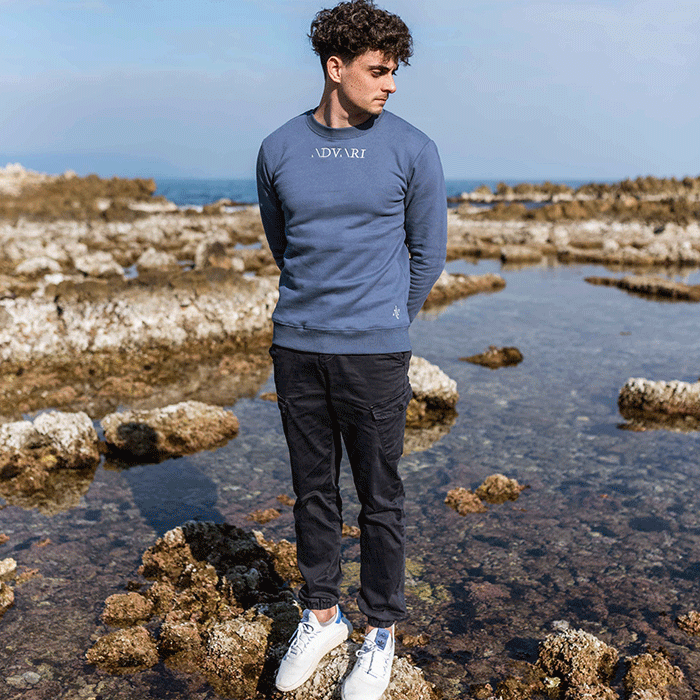 Sweat ADVARI bleu Made in France Homme – Coton Bio