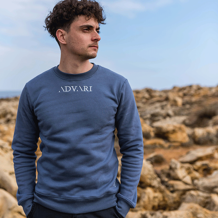 Sweat ADVARI bleu Made in France Homme – Coton Bio