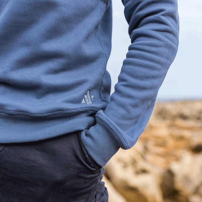 Sweat ADVARI bleu Made in France Homme – Coton Bio